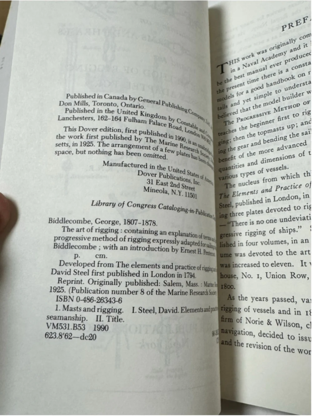 The Art of Rigging by George Biddlecombe (1990, Dover Books, Paperback)
